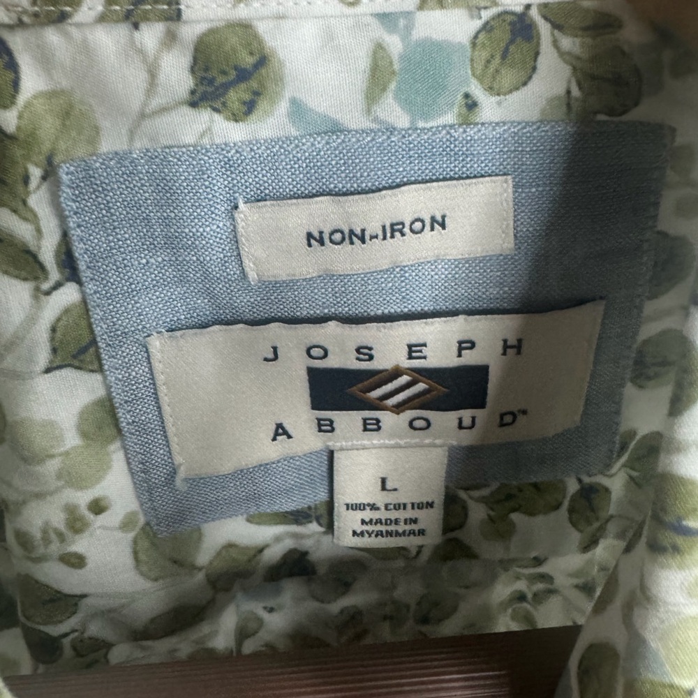 Joseph Abboud Leaf Print Shirt in Green and Blue